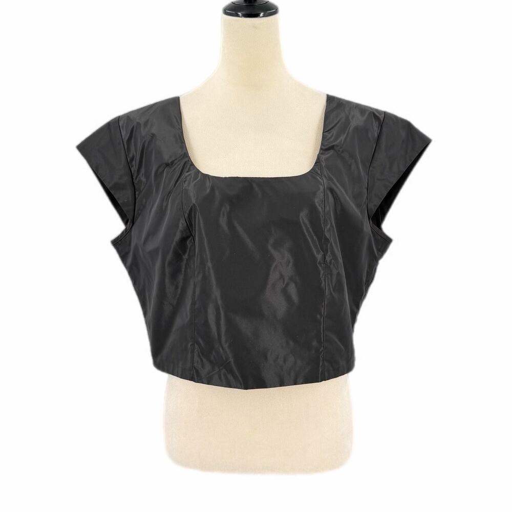 Ann Taylor NEW Black Structured Cropped Going Out Minimalist Fancy Party Top